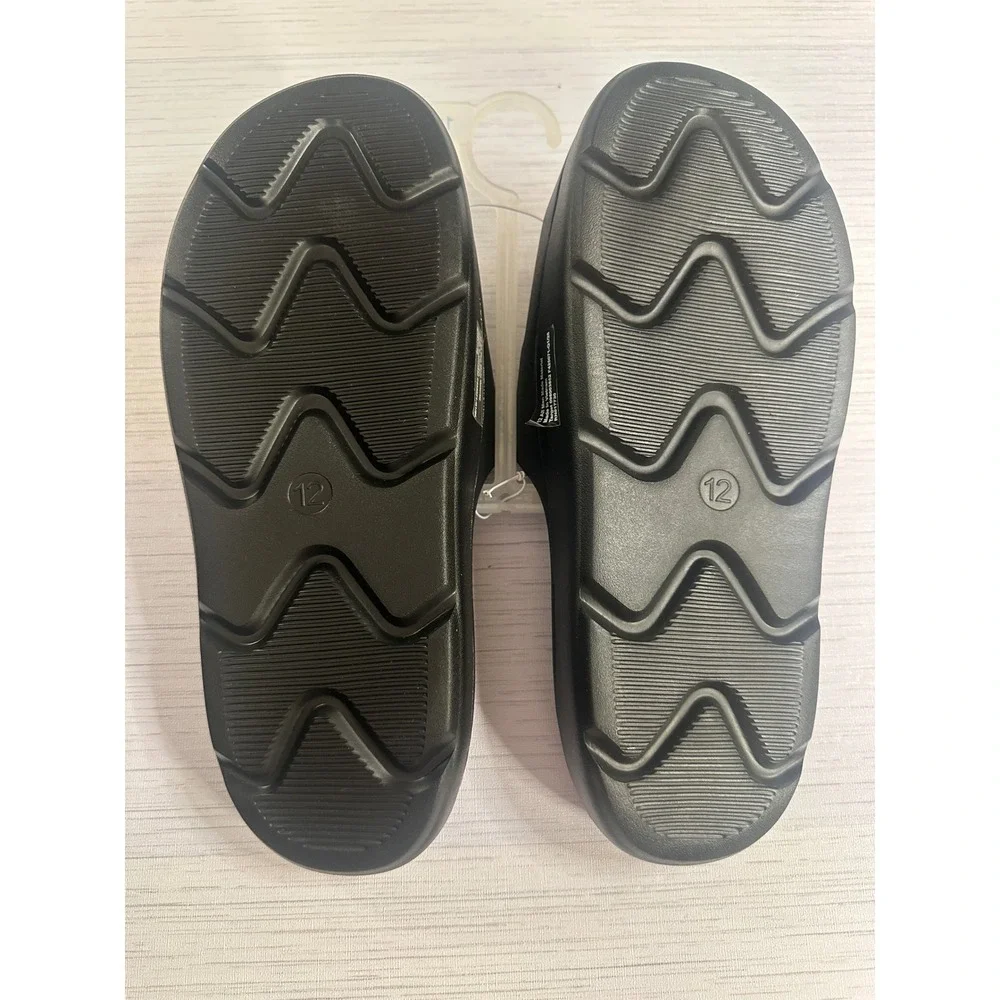 All in Motion Mens Slide Sandals Black AC358 Arch Support Size 12 NWT